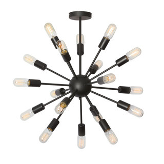 Dainolite Matte Black Steel 18-light Satellite Chandelier With Bulbs