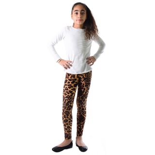 Dinamit Girls' Multicolored Nylon/Spandex Leopard-print Leggings