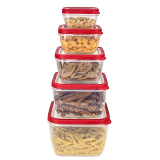 Home Basics 5-piece Nesting Storage Container Set with Vented Covers