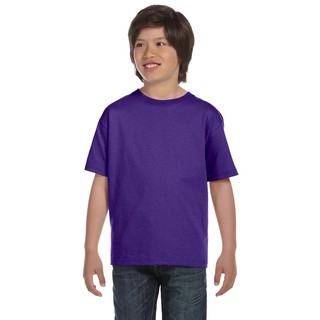 Boys' Youth Purple ComfortSoft Cotton 5.2-ounce Heavyweight T-shirt