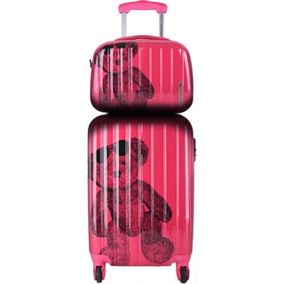 Lulu Castagnette Fuschia Aluminum Hardside Carry-on Spinner Luggage Set (Set of 2 Pieces)