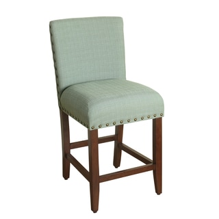HomePop 24-inch Counter Height Seafoam Upholstered Barstool