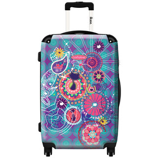 iKase 'Blue Flowers' 20-inch Fashion Hardside Carry-on Spinner Suitcase