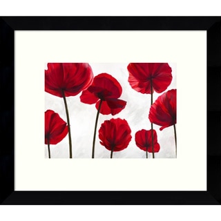 Luca Villa 'Red Friends (Poppies)' 11 x 9-inch Framed Art Print