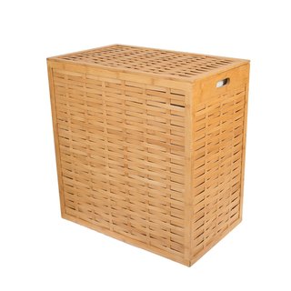 BirdRock Home Bamboo Divided Hamper with Liners