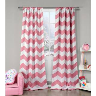 Duck River Polyester Chevron Heavy Blackout Pole-top Curtain Panel Pair