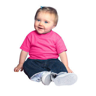 Hot Pink Cotton 5.5-ounce Infant Short Sleeve Jersey T-shirt