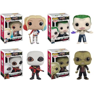 Funko Suicide Squad POP! Movie Collectors Harley Quinn, Joker Shirtless, Deadshot, Killer Croc Set