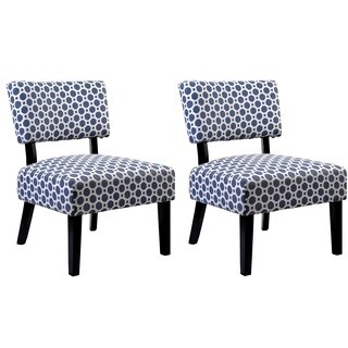 US Pride Furniture Charlotte Multicolor Fabric Accent Chairs with Solid Wood Legs (Set of 2)