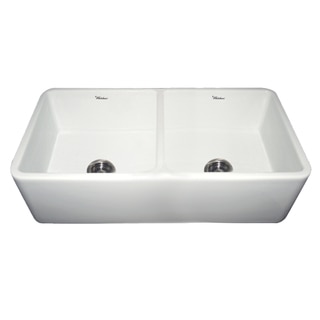 Duet Fireclay Reversible Double Bowl Sink With Smooth Front Apron