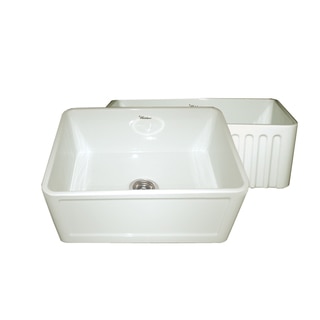 Fireclay Reversible Sink with Concave and Fluted Front Aprons