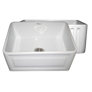 Fireclay Reversible Sink with Concave and Fluted Front Aprons
