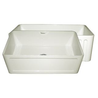Reversible Series Fireclay Sink with Concave Front Apron and Fluted Front Apron