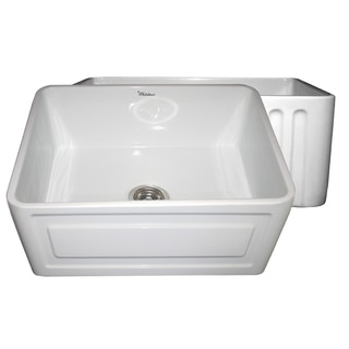 Fireclay Reversible Sink with Raised Panel and Fluted Front Aprons