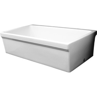 Quatro Alcove Reversible Fireclay Sink with Decorative 2.5-inch Lip on One Side and 2-inch Lip on Other