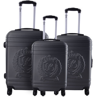 Lollipops Dark Grey 3-piece Molded Hardside Spinner Luggage Set
