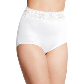 Bali Women's Lacy Skamp White Nylon/Spandex Brief Panties