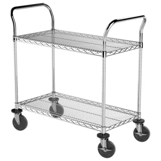 Akro-Mils Plastic/Steel 18-inch x 36-inch 2-shelf Wire Cart