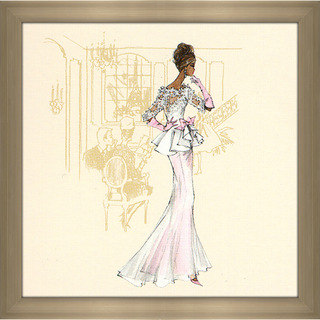 Robert Best 'White and Pink Gown Barbie' Framed Plexiglass Fashion Wall Decor