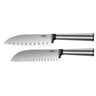Ginsu Koden Stainless Steel 2-piece Santoku Knife Set
