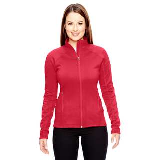 Women's Red Polyester/Spandex Stretch Fleece Team Jacket