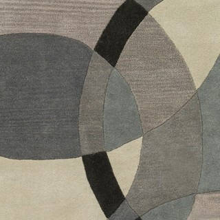 Hand-Tufted Contemporary Mayflower Circles Wool Rug (4' Round)