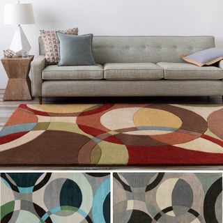 Hand-Tufted Contemporary Mayflower Circles Wool Rug (7'6 x 9'6)