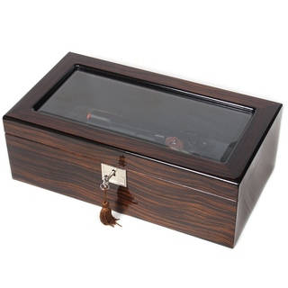 Gun or Knife Ebony Wood Glass-top Collector Box