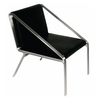 Owen Black Leather Accent Chair