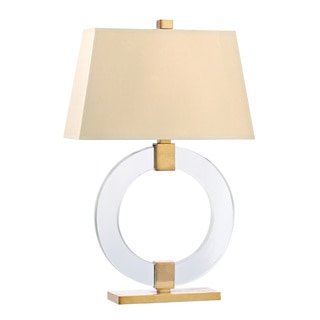 Hudson Valley Roslyn 1-light 29-inch Aged Brass Table Lamp, White