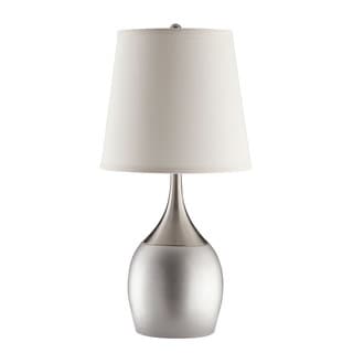 Silver Table Lamp with Long Fabric Shade