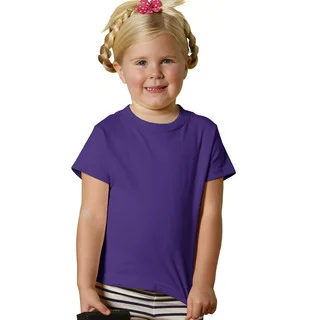Girls' Purple Cotton 5.5-ounce Jersey Short-sleeve T-shirt