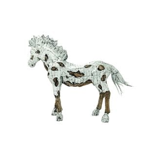 Silver/Brown Wood/Alumnimum 70-inches High x 90-inches Wide Horse Statue