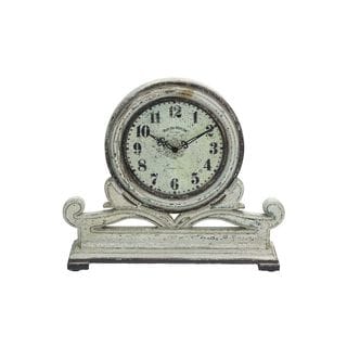 Stone Grey Mahogany 15-inch x 16-inch Table Clock