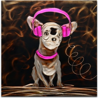 'Music to My Ears in Pink' Handmade Metal Wall Art Sculpture