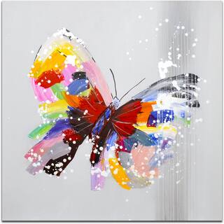 "Sight of a Beautiful Butterfly" Original Oil Paint Canvas Art