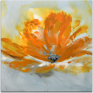 "Orange Blossom Flower" Original Oil Paint Canvas Art