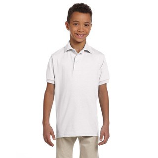 Spotshield Boys' White Cotton Jersey Polo Shirt