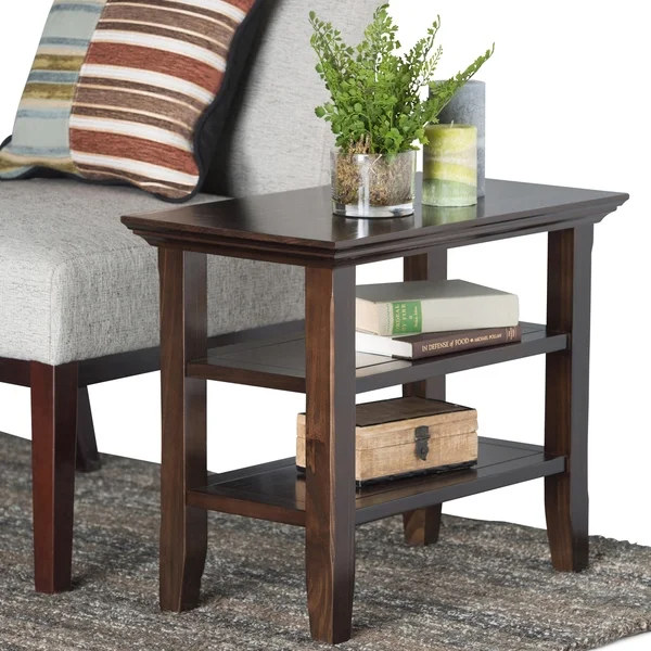 WYNDENHALL Normandy SOLID WOOD 14 inch Wide Rectangle Rustic Narrow Side Table - 14 Inches wide - 14 Inches wide