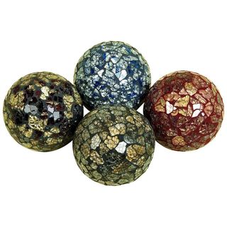 4-inch Decorative Mosaic Ball (Set of 4)