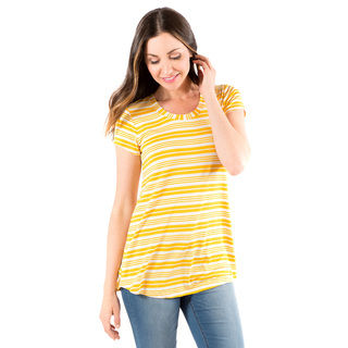 DownEast Basics Striped Anytime Tee