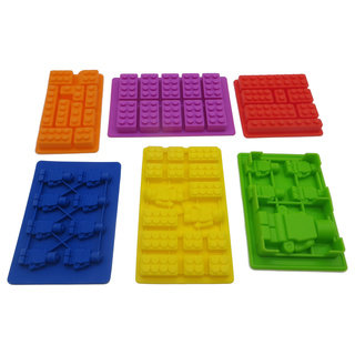 LEGO-Shaped Building Blocks And Robots Silicone Baking Molds (6-Piece)