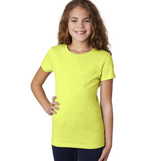 Next Level Girls' The Princess CVC Neon Yellow T-Shirt
