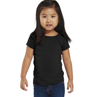 Fine Girls' Black Jersey Longer Length T-shirt