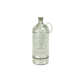 Grey/Silvertone Glass 17-inch x 6-inch Jug Vase