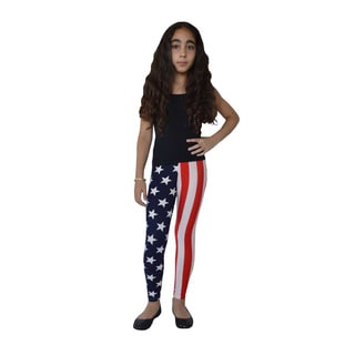 Girl's American Flag Printed Leggings