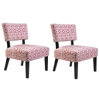 Charlotte Fabric Accent Chair with Solid Wood Legs (Set of 2)