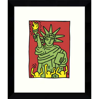 Framed Art Print 'Statue of Liberty, 1986' by Keith Haring 9 x 11-inch