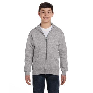 Comfortblend Boy's Ecosmart Grey Polyester Full-Zip Hoodie