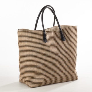Taleen Collection Striped Design Jute Handbag
